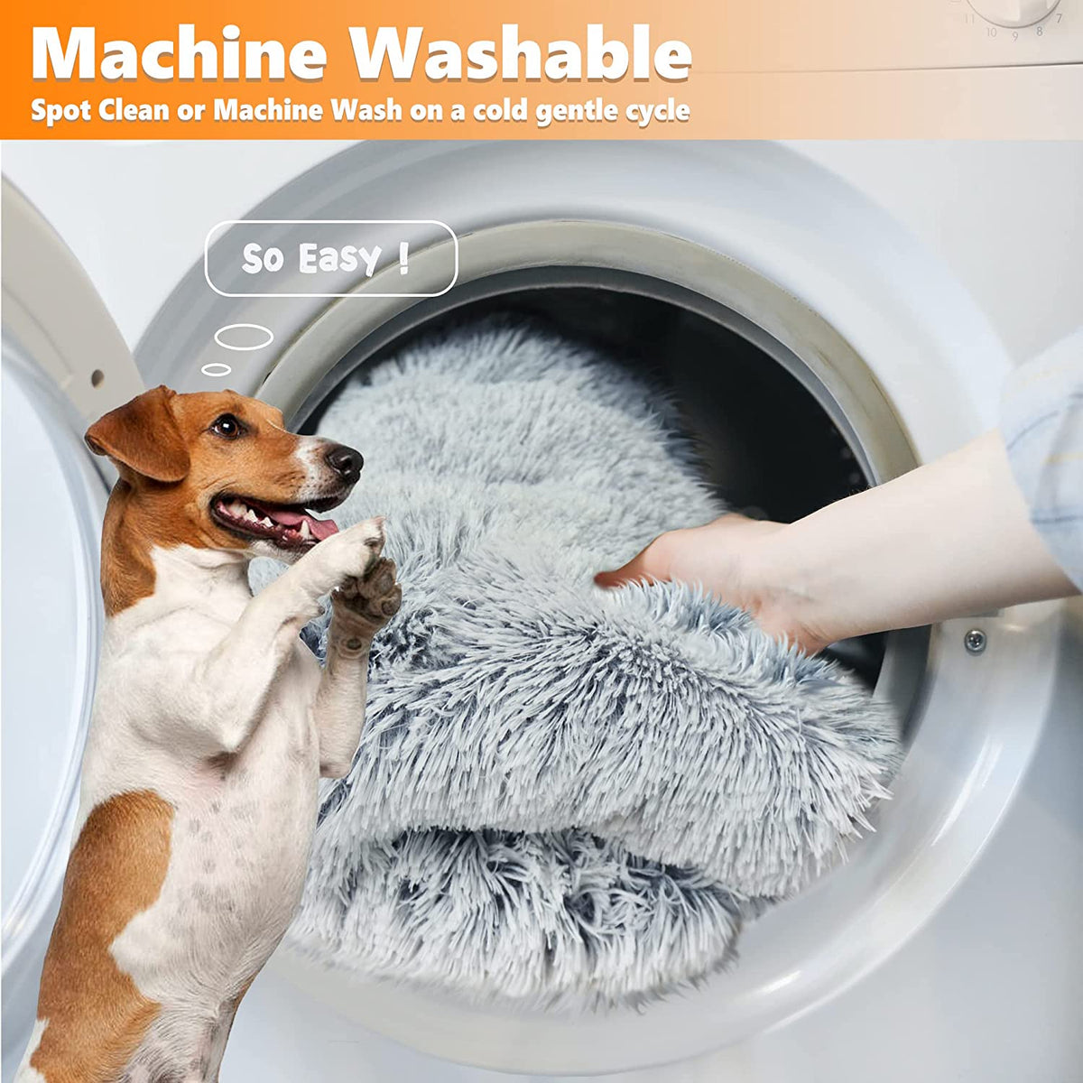 Auvce Fluffy Calming Large Dog Bed Deluxe Anti-Anxiety