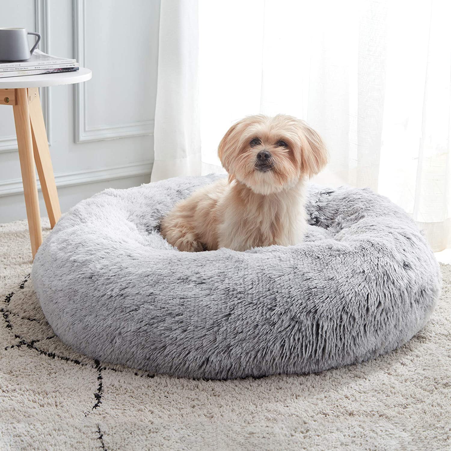 Calming Dog & Cat Bed, Anti-Anxiety Donut Cuddler