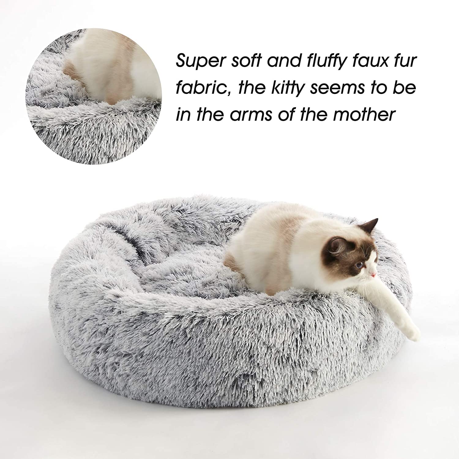 Calming Dog & Cat Bed, Anti-Anxiety Donut Cuddler