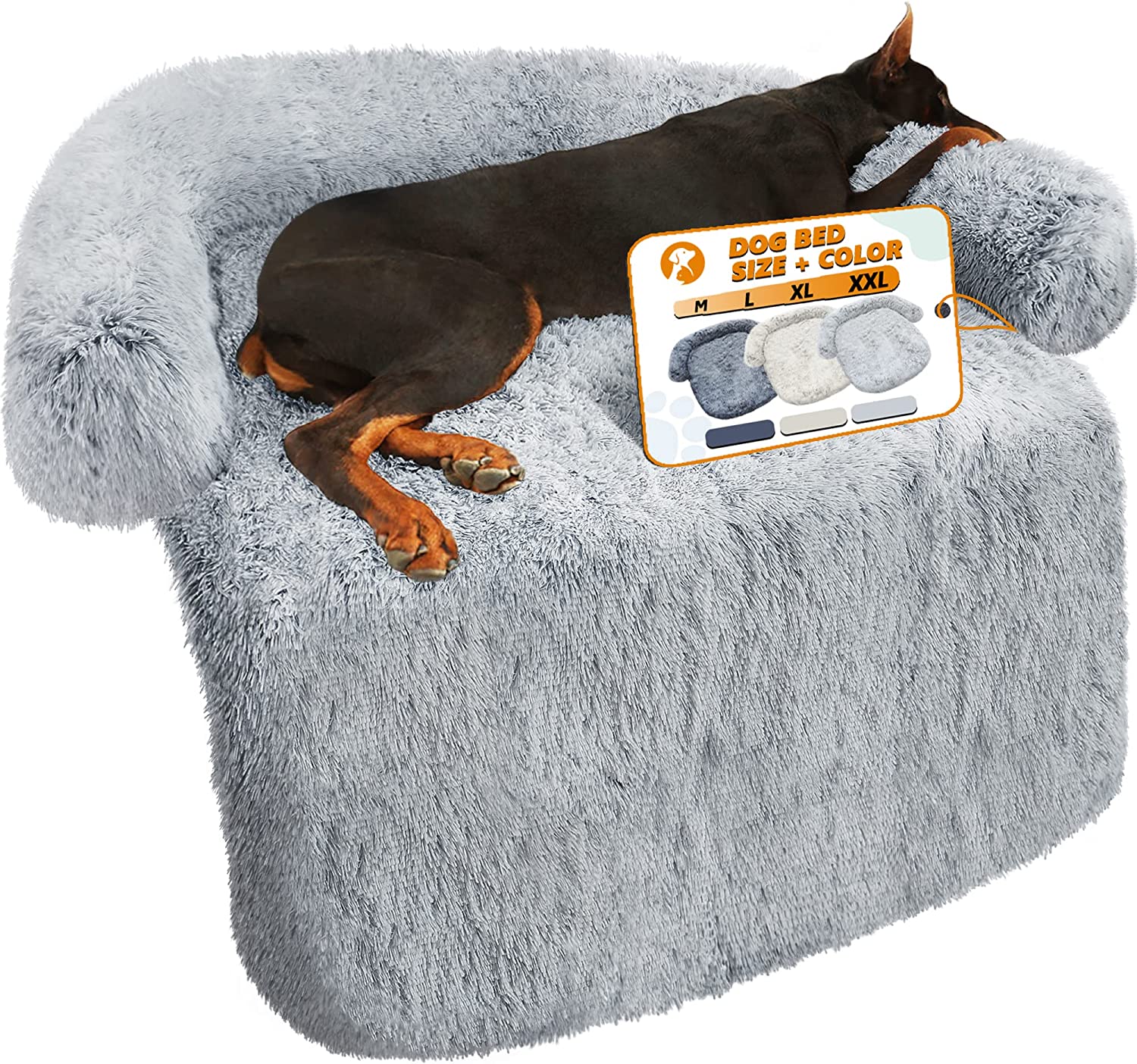 Auvce Fluffy Calming Large Dog Bed Deluxe Anti-Anxiety