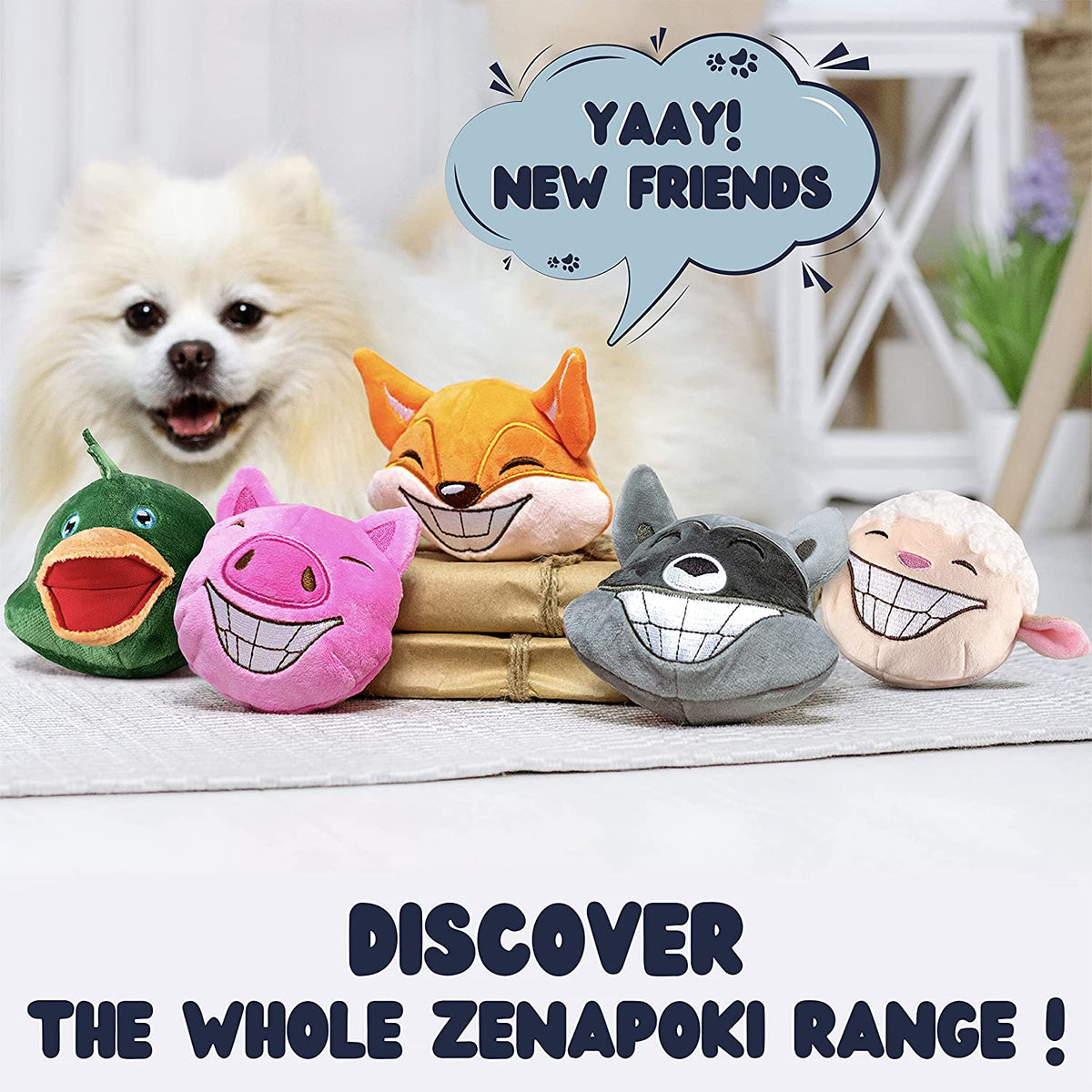 ZENAPOKI Dog Toys for Aggressive Chewers (3in1) -
